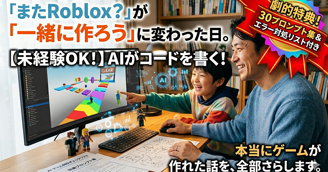 【完全ロードマップ】「またRoblox？」が「一緒に作ろう」に変わった日。プログラミング未経験の親がAIとゲームを公開した全記録