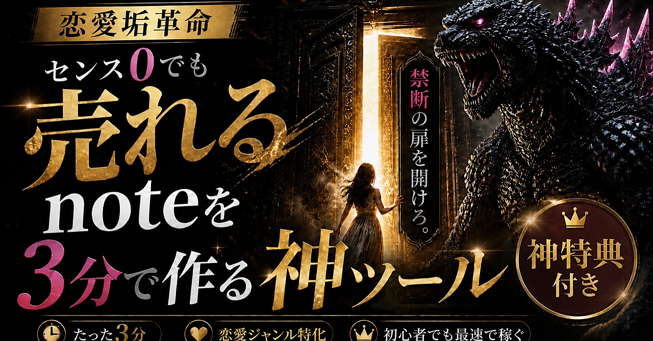 【恋愛垢革命】センス0人間でも3分で売れるnoteを作ってくれる神ツール