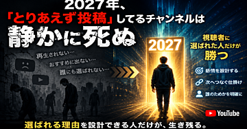 2027年、「とりあえず投稿」してるチャンネルは静かに死ぬ