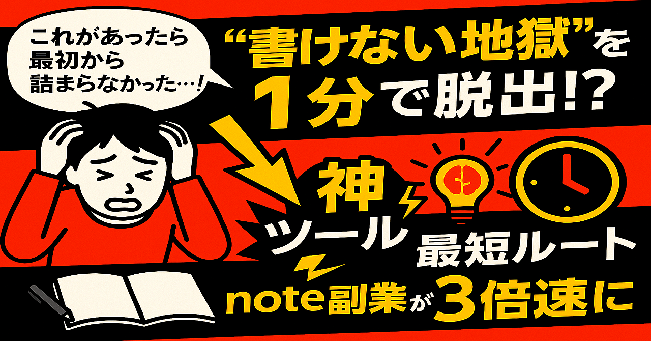 「もう書けない…」から1分で復活?note副業を加速させた“神ツール”の正体とは