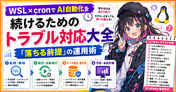 WSL×cronでAI自動化を続けるためのトラブル対応大全｜「落ちる前提」の運用術