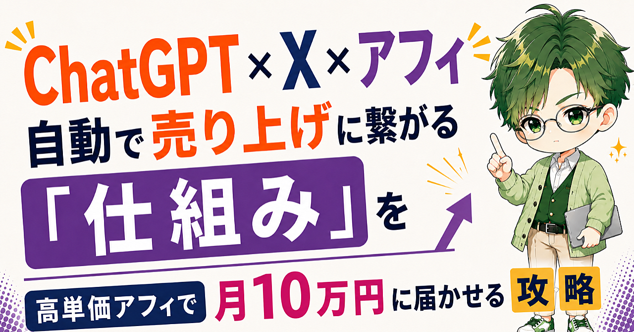 未経験からChatGPT×X×アフィリエイト完全自動化で月10万円