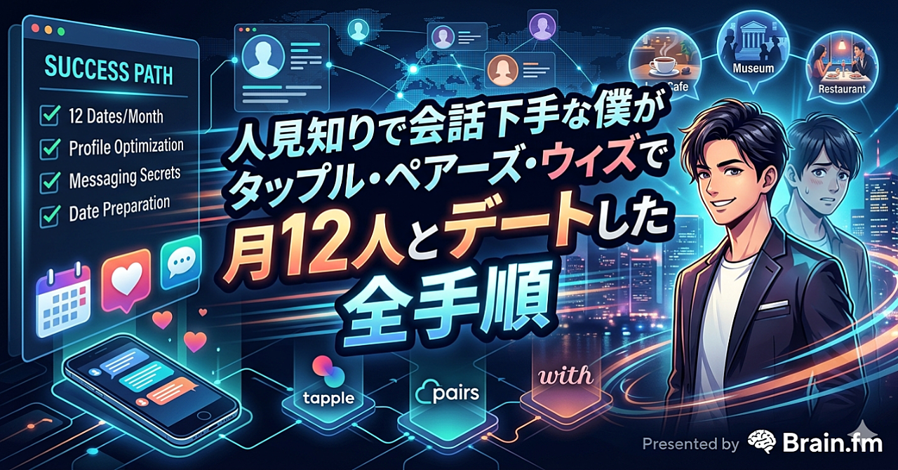 【35大特典付】sora0211さんのBrain人見知りで会話下手な僕がタップル・ペアーズ・ウィズで月12人とデートして彼女を作った”設計書”評判口コミ感想レビュー