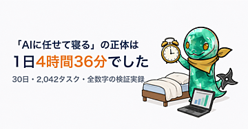 「AIに任せて寝る」の正体は1日4時間36分でした｜非エンジニアが30日・2,042タスクを任せた全数字の検証実録【日次30日分の全データ・失敗の中身・任せる/任せないの判定表つき】