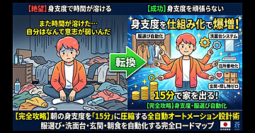 【実践できる具体例も無料】朝の身支度を「15分」に圧縮する全自動オートメーション設計術