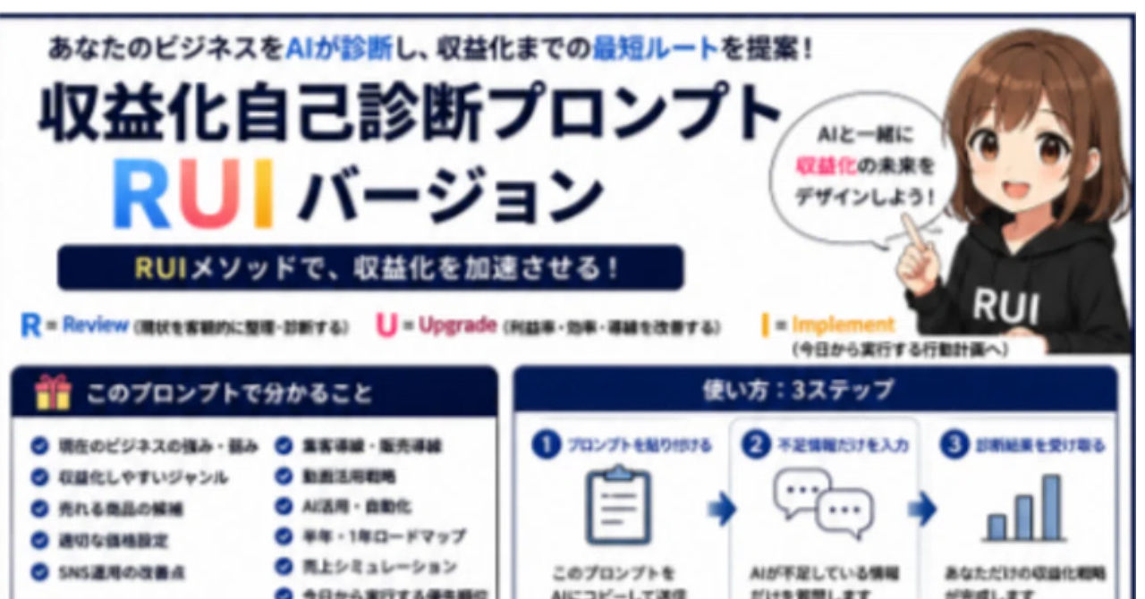 AI＊収益化自己診断プロンプト：RUIバージョン