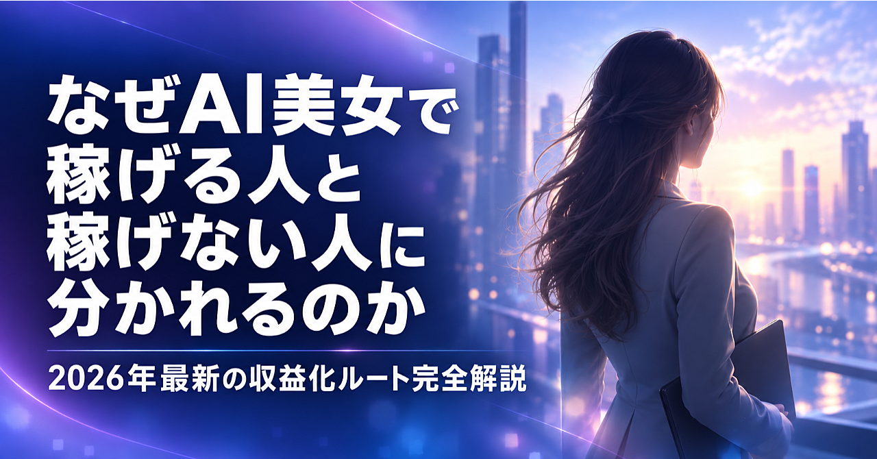 なぜ「AI美女」で稼げる人と、1円も稼げない人に分かれるのか【2026年最新】のアイキャッチ画像