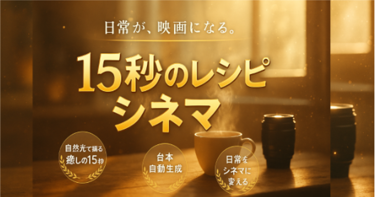 15秒で心を整える。『レシピシネマ』の魔法
