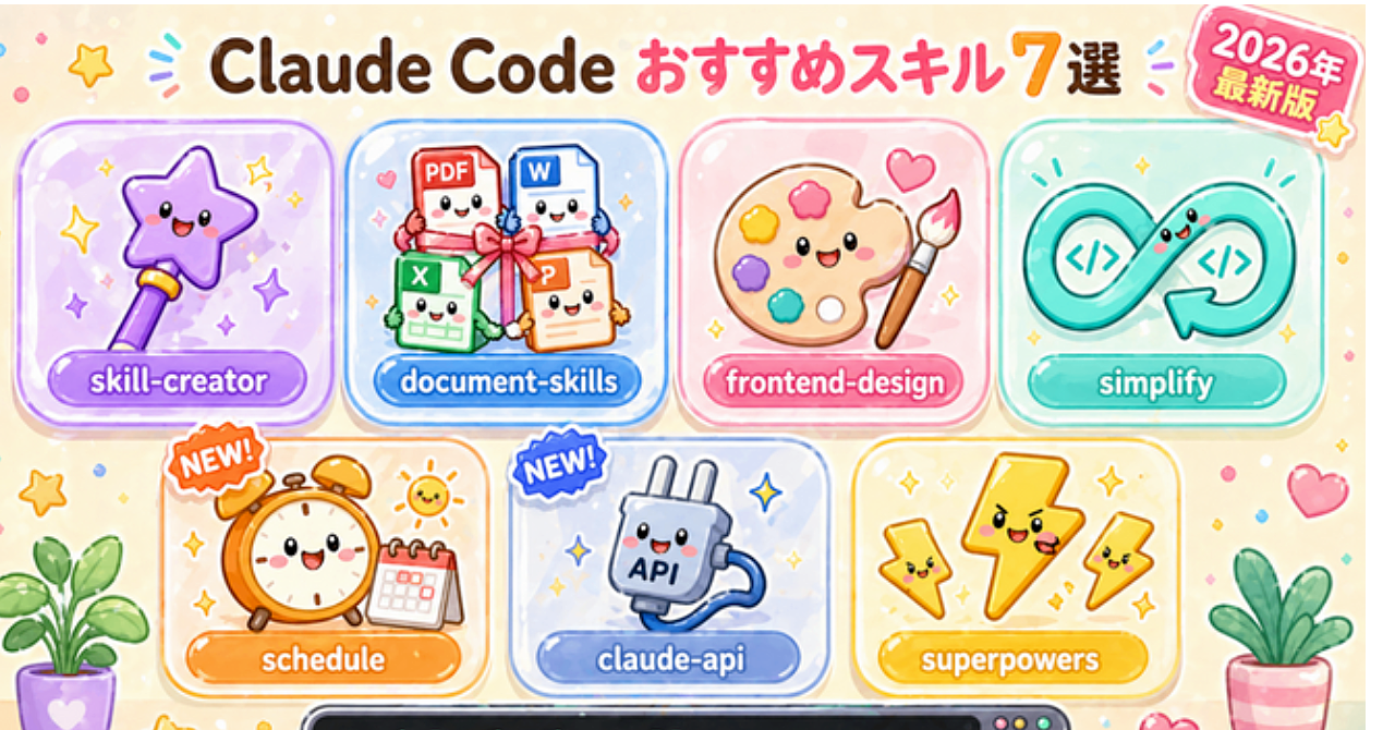 【2026年4月最新版】Claude Codeに入れておくと便利なおすすめスキル7選