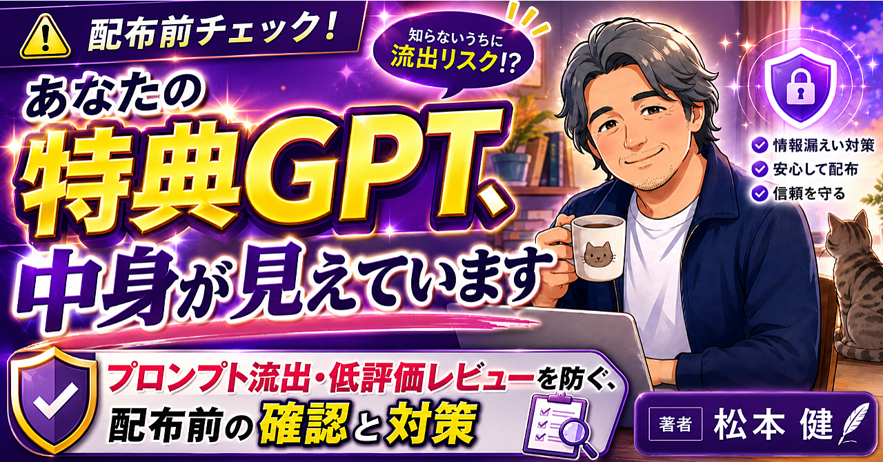 あなたの特典GPT、中身が見えています