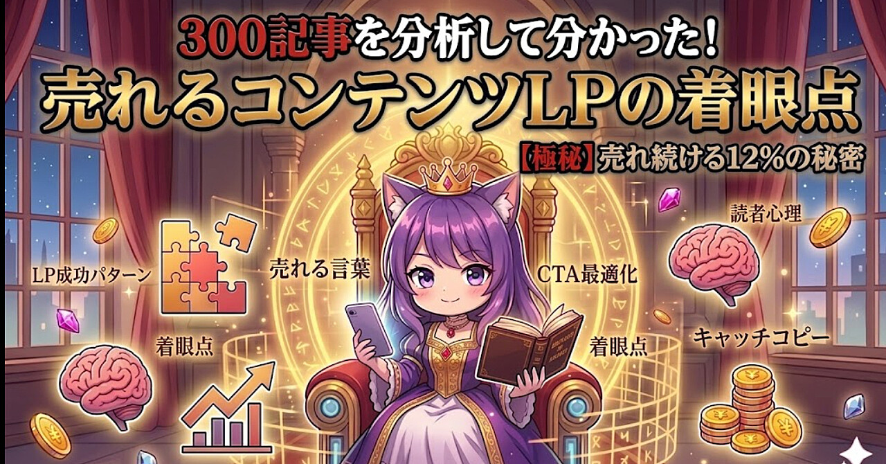 300記事を分析して分かった！～売れるコンテンツLPの着眼点～