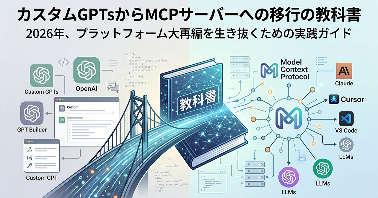 カスタムGPTsからMCPサーバーへの移行の教科書のアイキャッチ画像