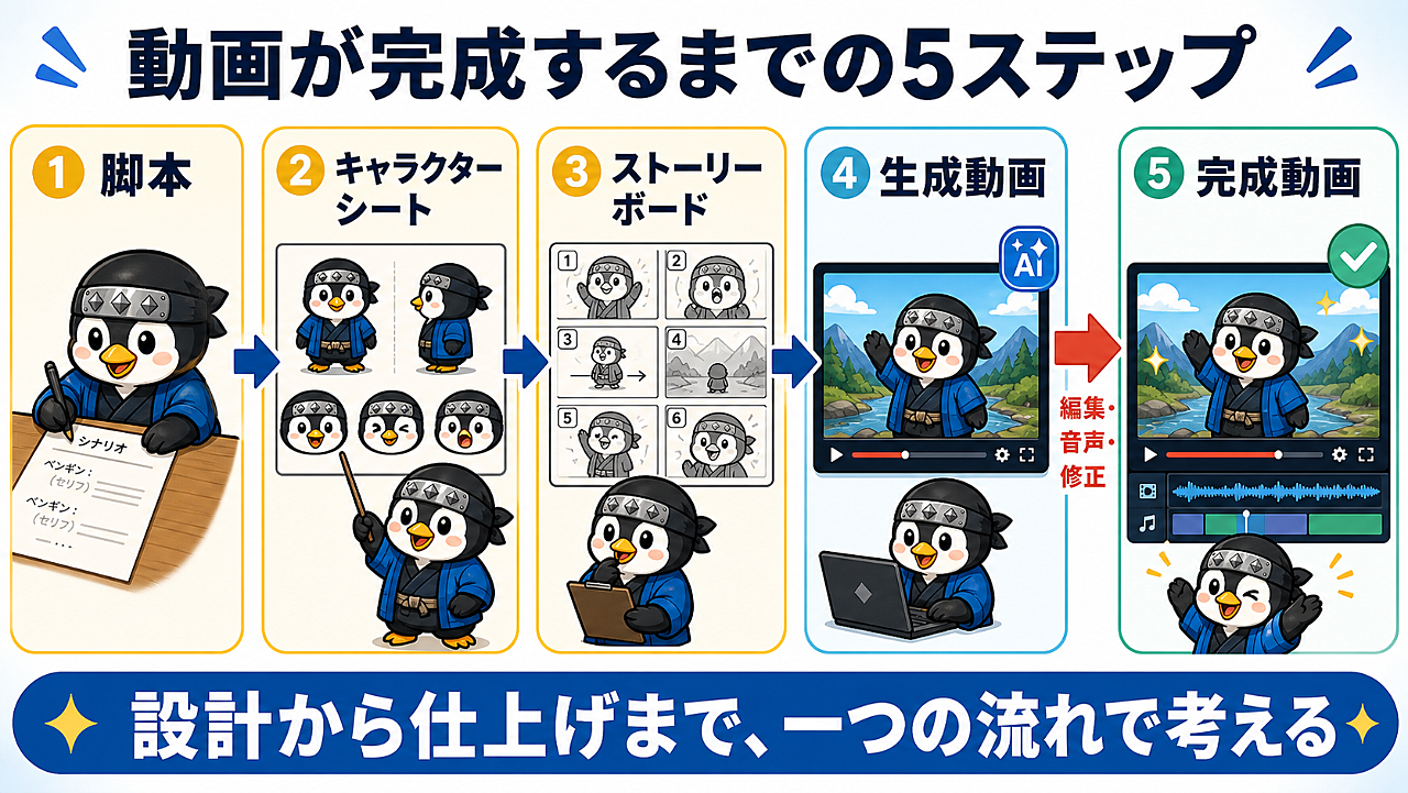 動画が完成するまでの5ステップ