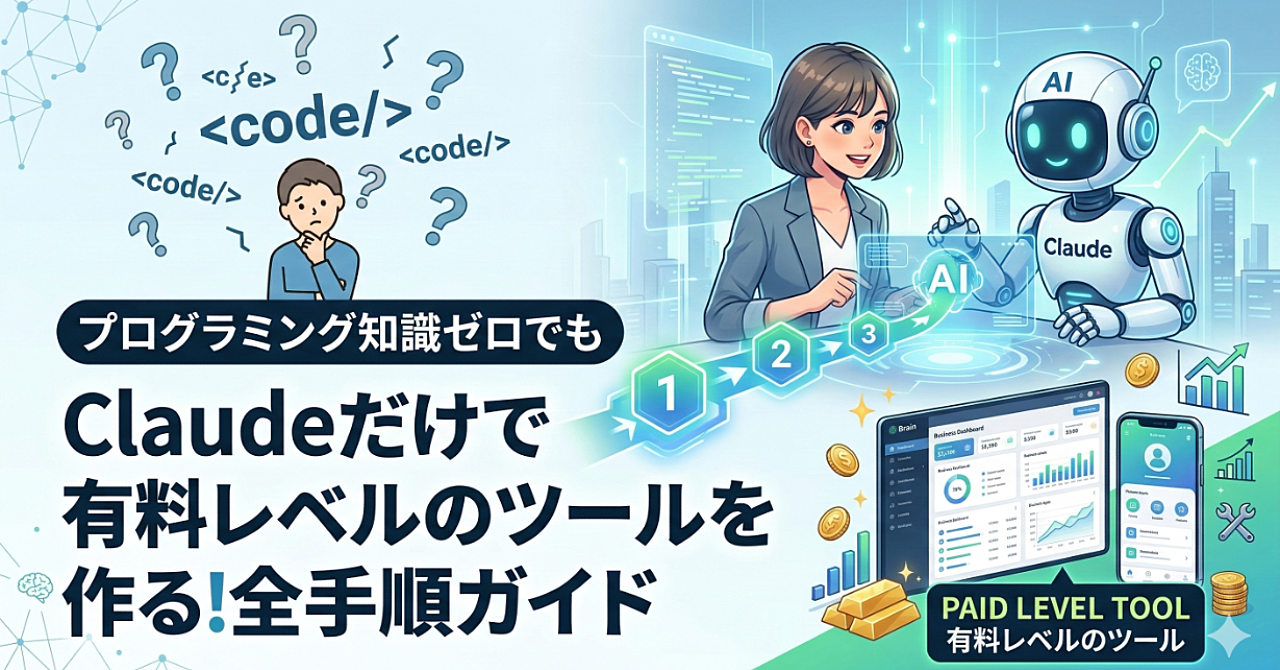 プログラミング知識ゼロでも
Claudeだけで有料レベルのツールを作る完全手順ガイド