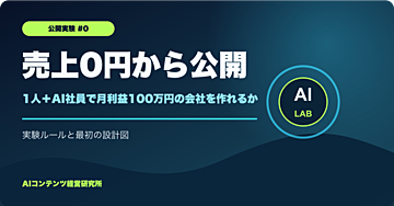 〖売上0円から公開〗1人＋AI社員で月間貢献利益100万円を目指す｜実験ルールと最初の設計図