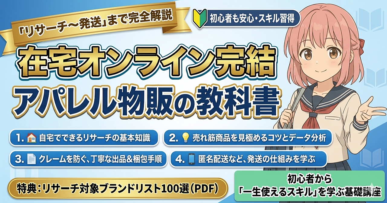 スマホ1台で完結】在宅で始めるアパレル物販の基礎知識と効率的 