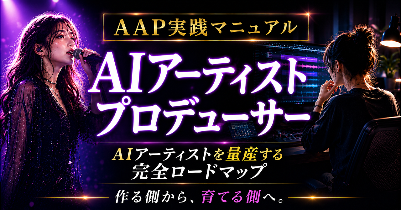 AAP実践マニュアル
AIアーティストを量産する完全ロードマップ