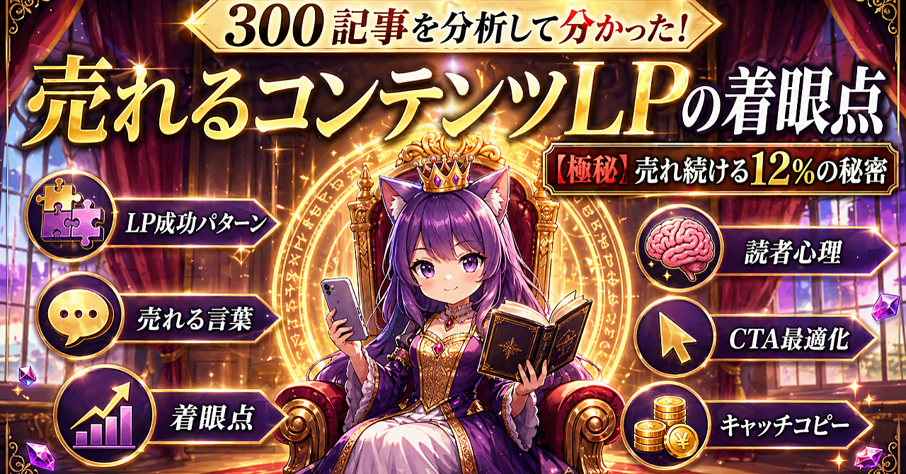 300記事を分析して分かった！～売れるコンテンツLPの着眼点～
