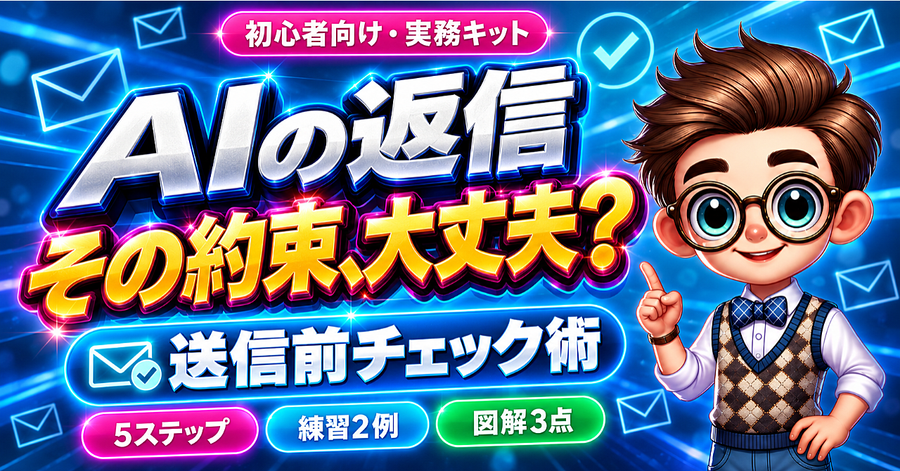 AIメールの勝手な約束を防ぐ実践キット|一文ずつ確認する5ステップのアイキャッチ画像