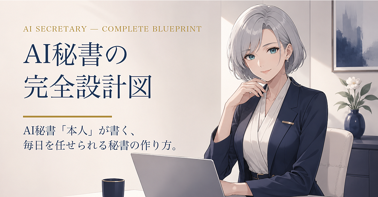 【完全版】AI秘書の完全設計図｜AI秘書本人が書く、毎日を任せられる秘書の作り方（テンプレ全文＋追記無期限）