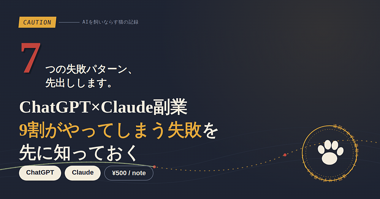 # ChatGPTとClaude副業、9割がやってしまう失敗を先に知っておくのアイキャッチ画像