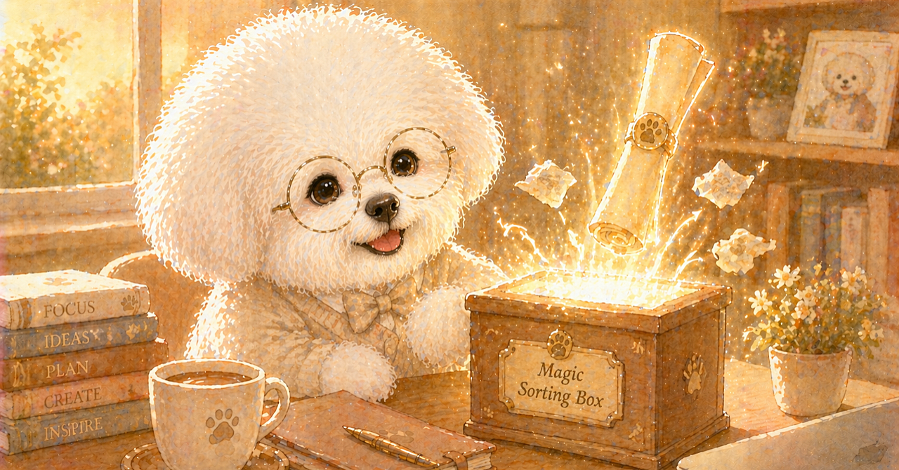 【魔法の整理箱】疲れた夜は「箇条書き」で投げるだけ。AIがあなたのモヤモヤを「心に響く優しいエッセイ」に錬成するプロンプト