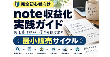 初心者のためのnote収益化実践ガイド

何を書けばいい？から抜け出す「最小販売サイクル」