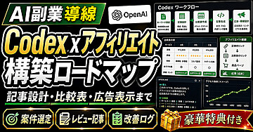 AI副業導線　Codex x アフィリエイト　構築ロードマップ