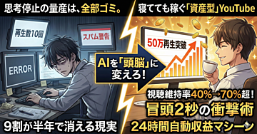 【残酷な真実】毎日AI動画を投稿しているあなたの努力、実は全部ムダかも?量産をやめて「資産型」に切り替える完全ロードマップ