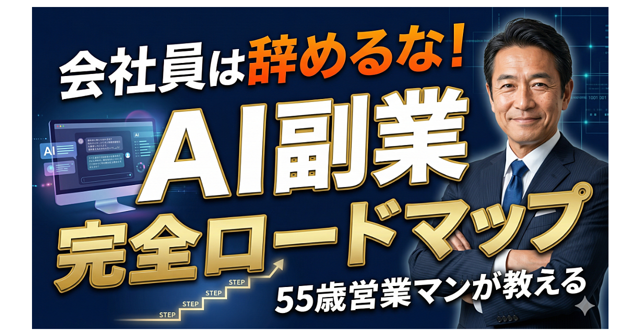 副業で7,200万円稼いだ55歳の営業マンが教える｜会社員のまま収入の柱を増やすAI副業の全手順
