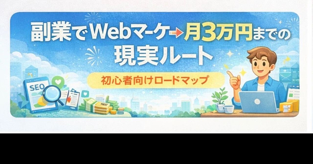 副業でWebマーケ→月3万円までの現実ルート（初心者向けロードマップ）