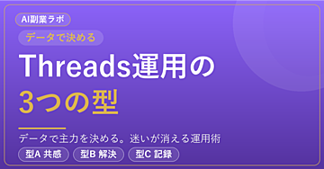 Threads運用の3つの型