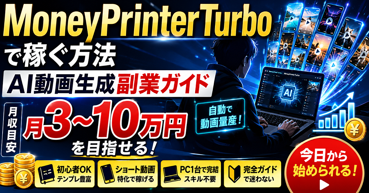顔出しなしでAI動画を効率よく自動で作る方法【MoneyPrinterTurbo】