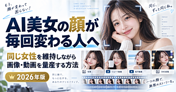 AI美女の顔が毎回変わる人へ｜同じ女性を維持しながら画像・動画を量産する方法【2026年版】