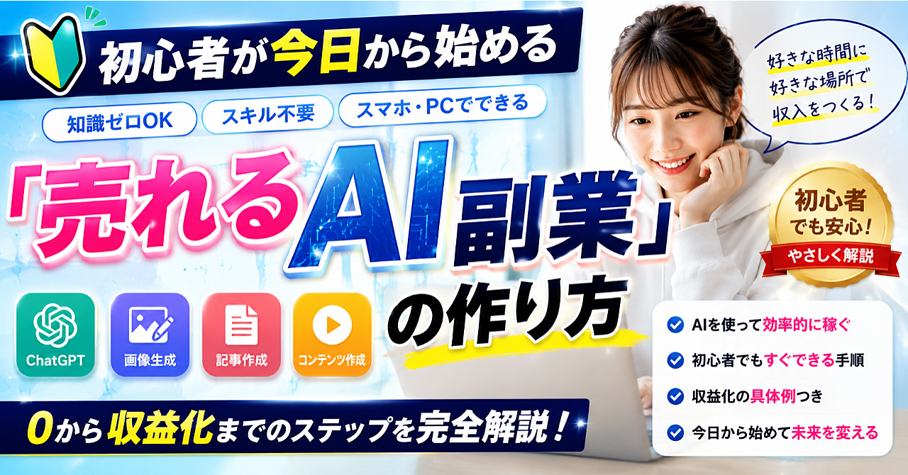 初心者が今日から始める「売れるAI副業」の作り方のアイキャッチ画像