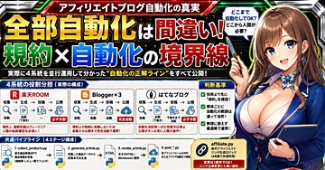 Claude Codeで、楽天アフィリエイトブログ4系統を自動化する。実際に動いているコードと「どこを自動化してはいけないか」の判断基準を全部見せる