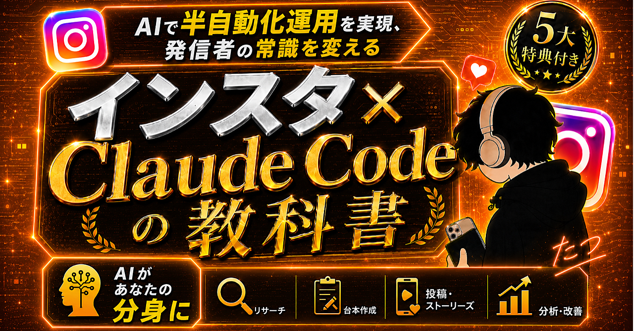 インスタ × Claude Codeの教科書｜インスタ発信者のための『本当の』AI活用術