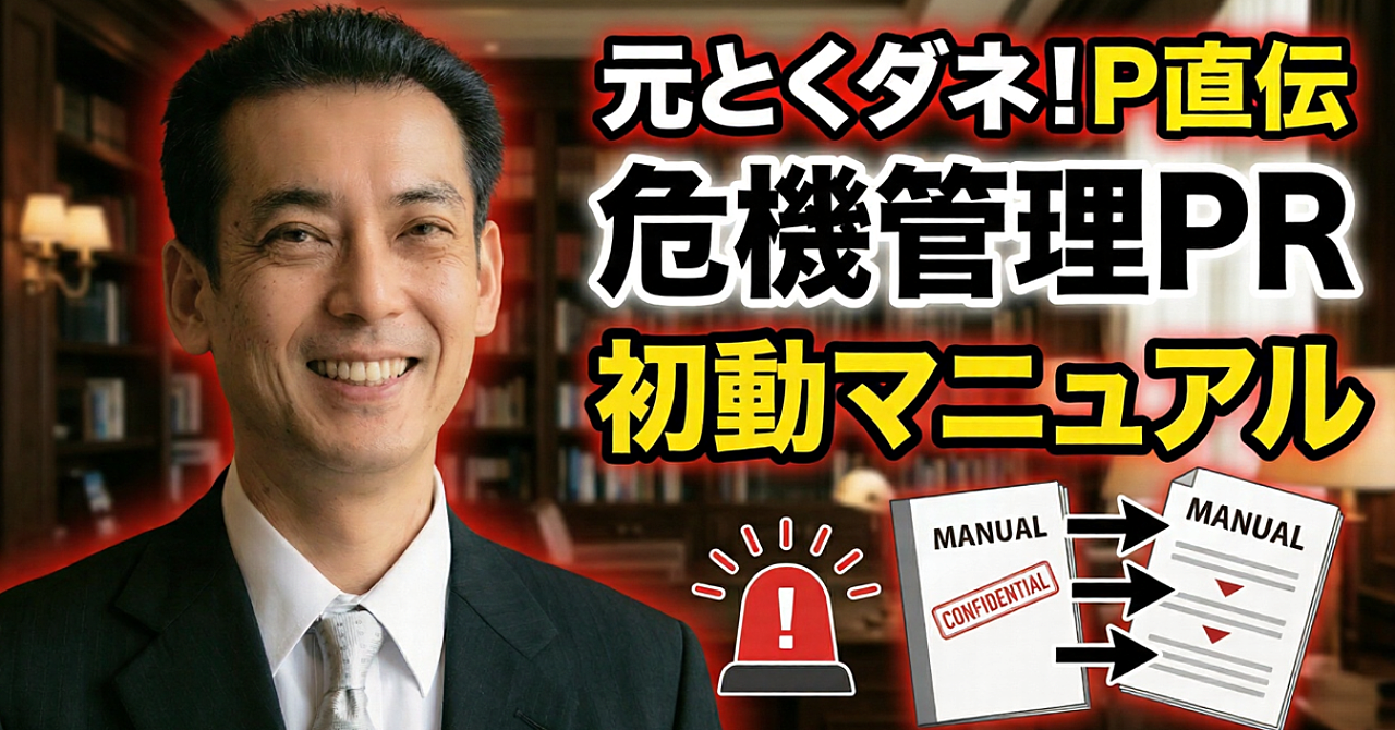 元とくダネ！P直伝 危機管理PR 初動マニュアル
炎上・不祥事・誤報——「初動の48時間」で企業の命運を分ける、実践チェックリスト＆コメント雛形