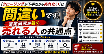「クロージングが下手だから売れない」は間違いです。営業研究が暴く、売れる人の共通点