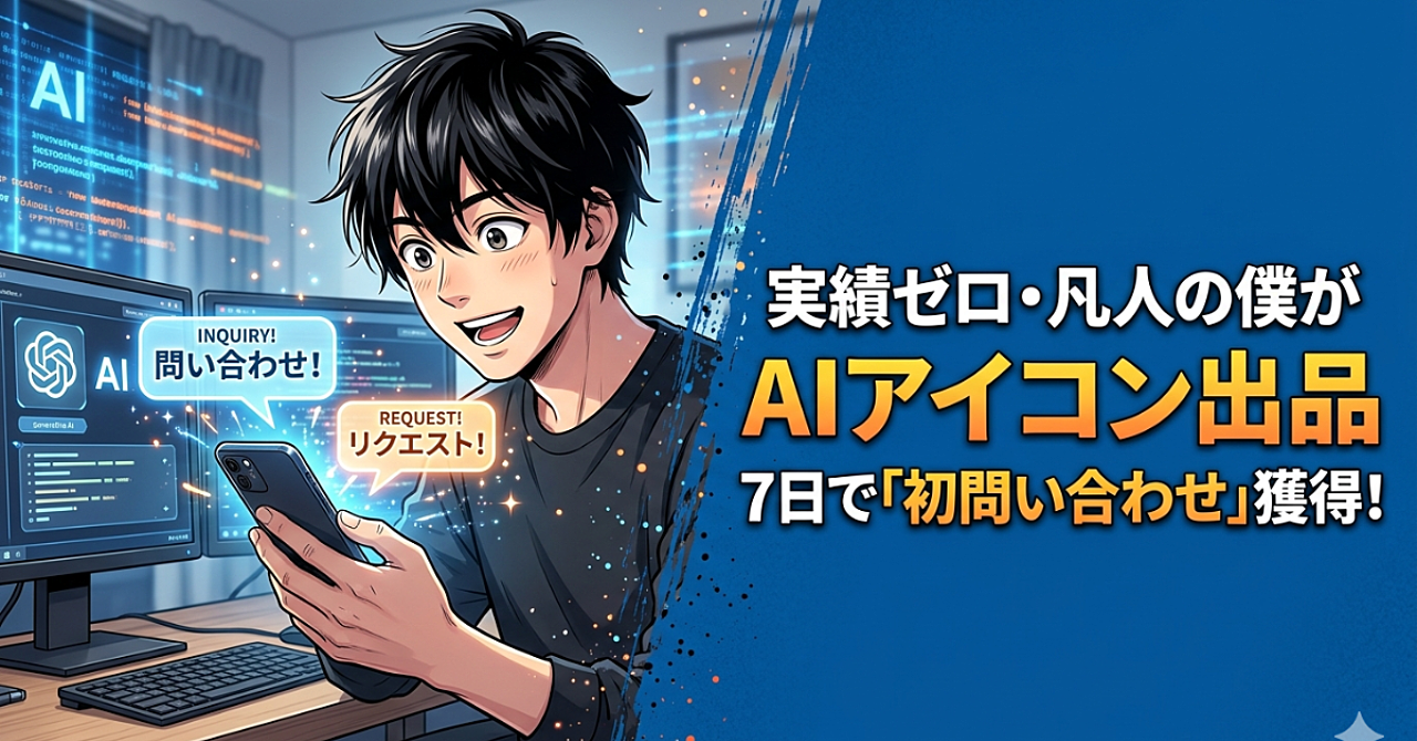 【AI×ココナラ】実績ゼロ・凡人の僕が、マンガ風アイコン出品からわずか7日で「初問い合わせ」を獲得した全手順