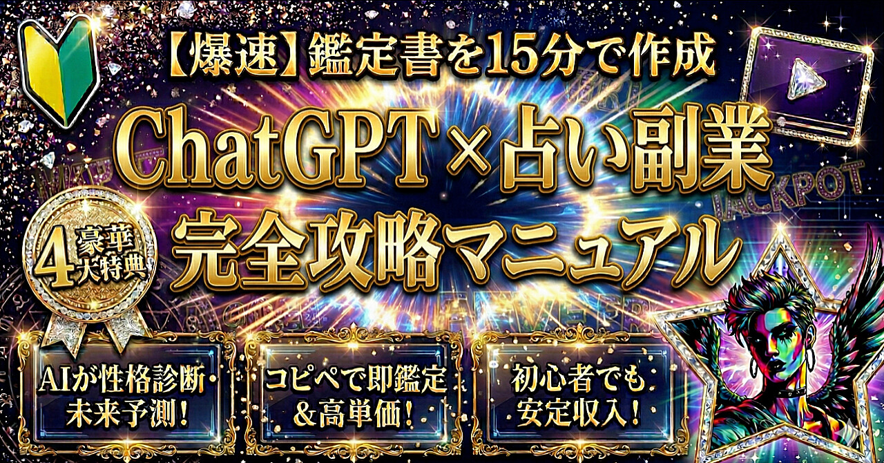 【爆速】鑑定書を15分で作成 ChatGPT x 占い副業 完全攻略マニュアル