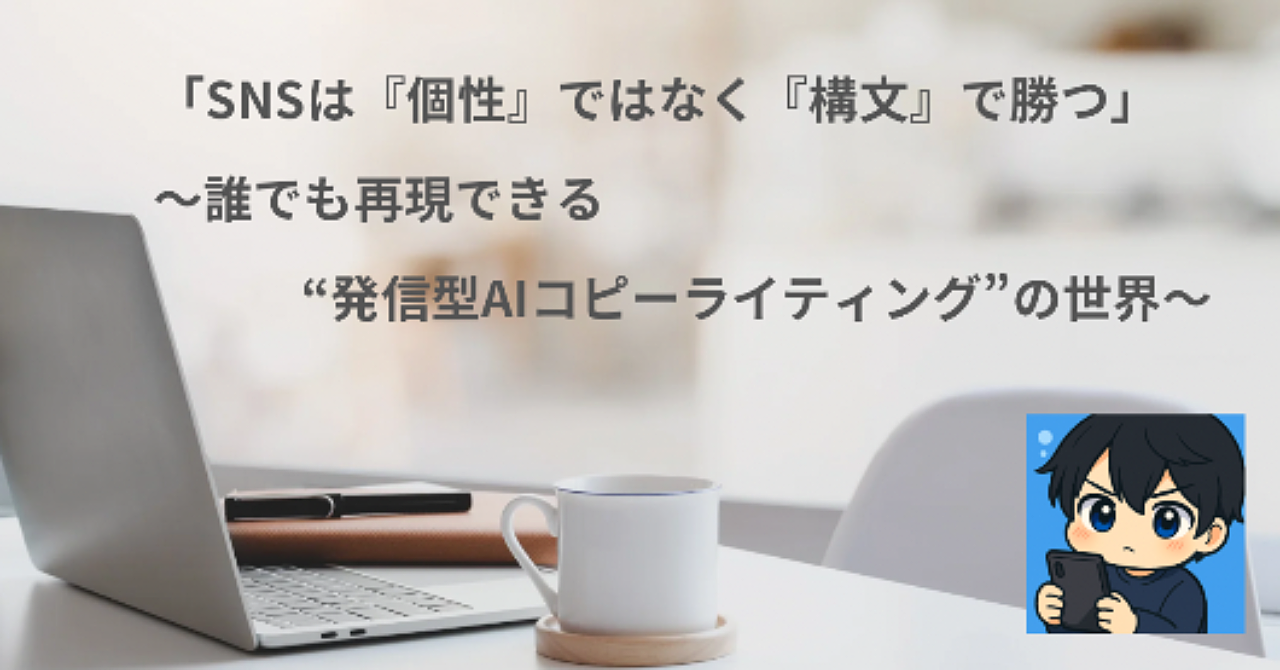 「SNSは『個性』ではなく『構文』で勝つ」〜誰でも再現できる“発信型AIコピーライティング”の世界〜