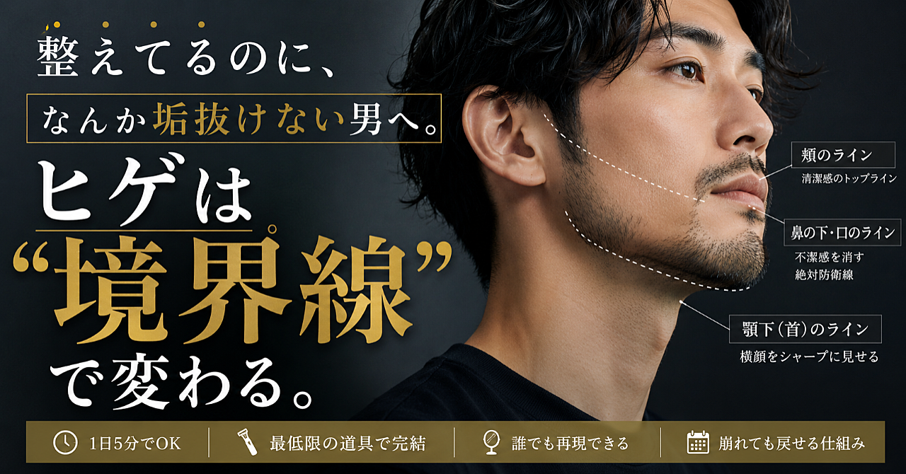 整えてるのに垢抜けない男へ清潔感はヒゲの境界線で決まる