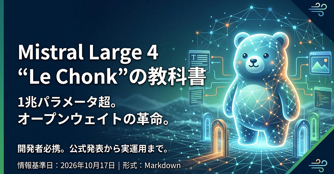 Mistral Large 4 “Le Chonk”の教科書のアイキャッチ画像