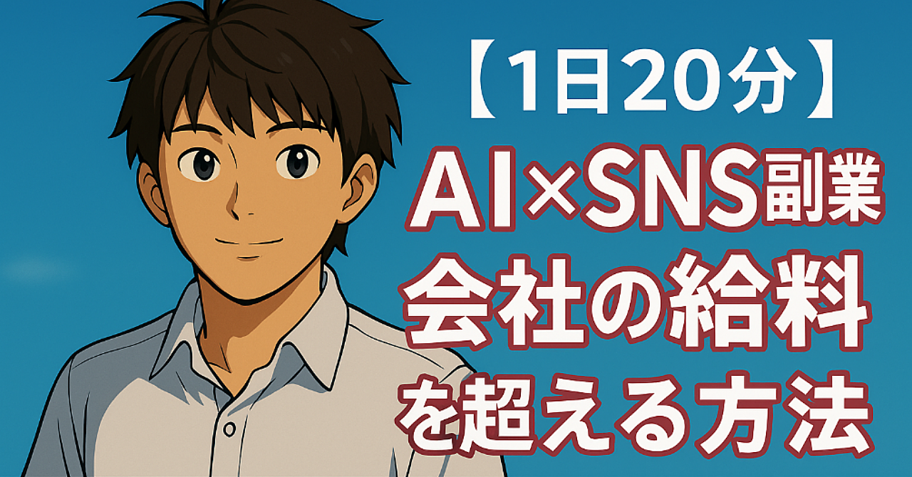 1日20分で自動で稼げる!?AI×SNS副業で会社の給料を超える方法。