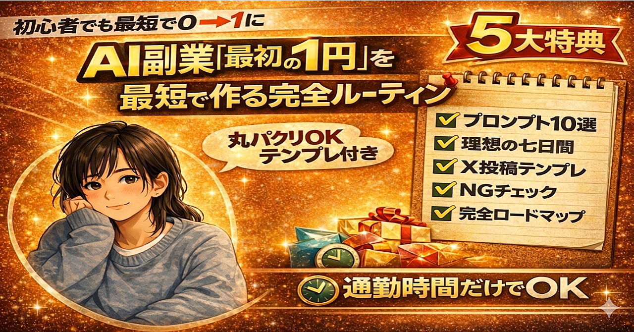 AI副業で「最初の1円」を最短で作る完全ルーティン