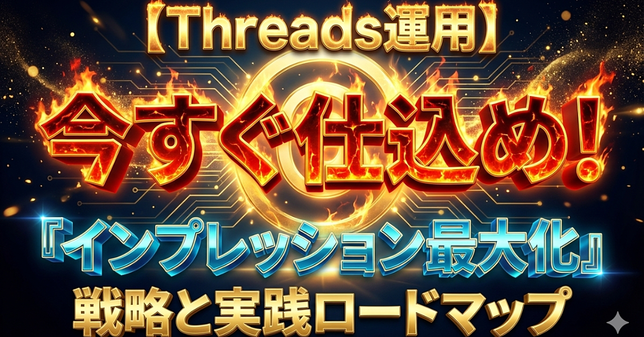 【Threads運用】2026年最新のアルゴリズム特性を活かした「インプレッション最大化」戦略と30日間の実践ロードマップ