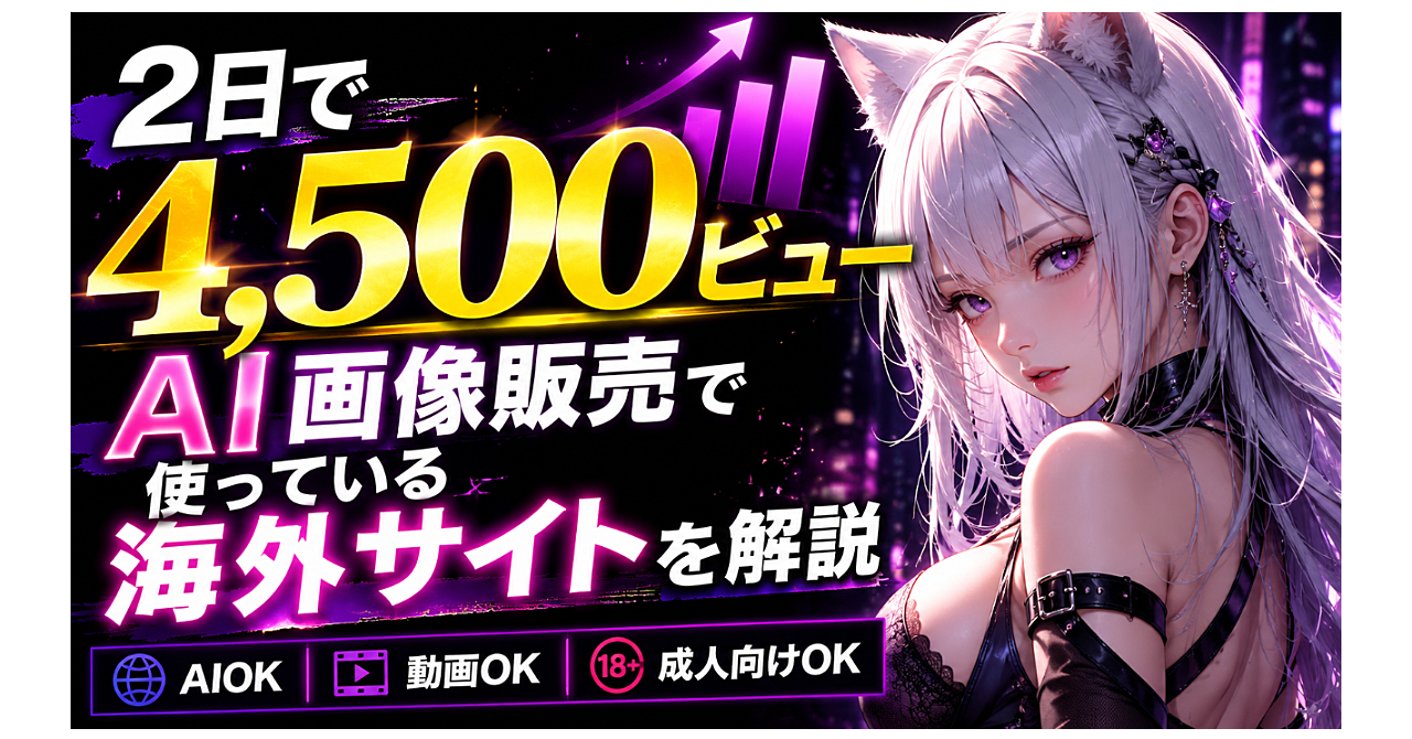 2日で4,500ビュー。AI画像販売で使っている海外サイトを解説
