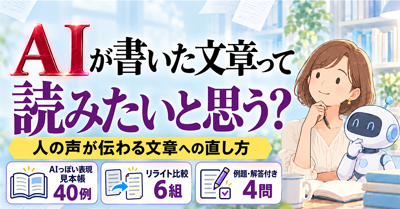AIが書いた文章って、読みたいと思う?
人の声が伝わる文章への直し方のアイキャッチ画像