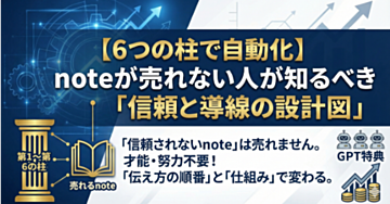 【6つの柱で自動化】noteが売れない人が知るべき「信頼と導線の設計図」